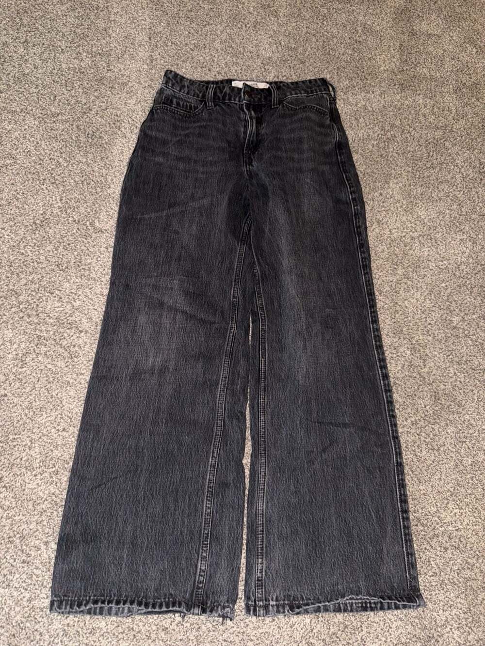 Hollister Curvy High-Rise Baggy Jeans Black Wash Size 0 Short